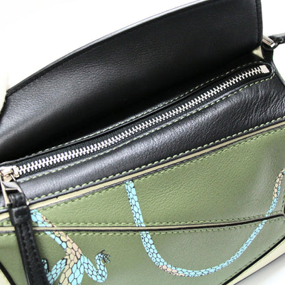 LOEWE Paula's Ibiza Mini Puzzle Bag Green Size ONE SIZE