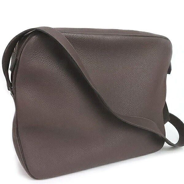 HERMES Sac Evedri Reporter Evergrain Bag Brown Size ONE SIZE