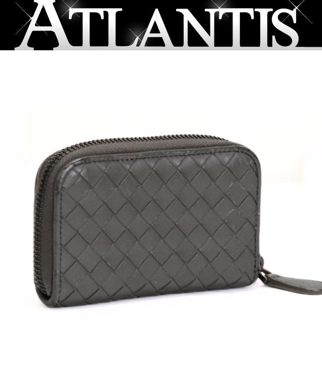 BOTTEGA VENETA Intrecciato Leather Wallet Gray Size ONE SIZE