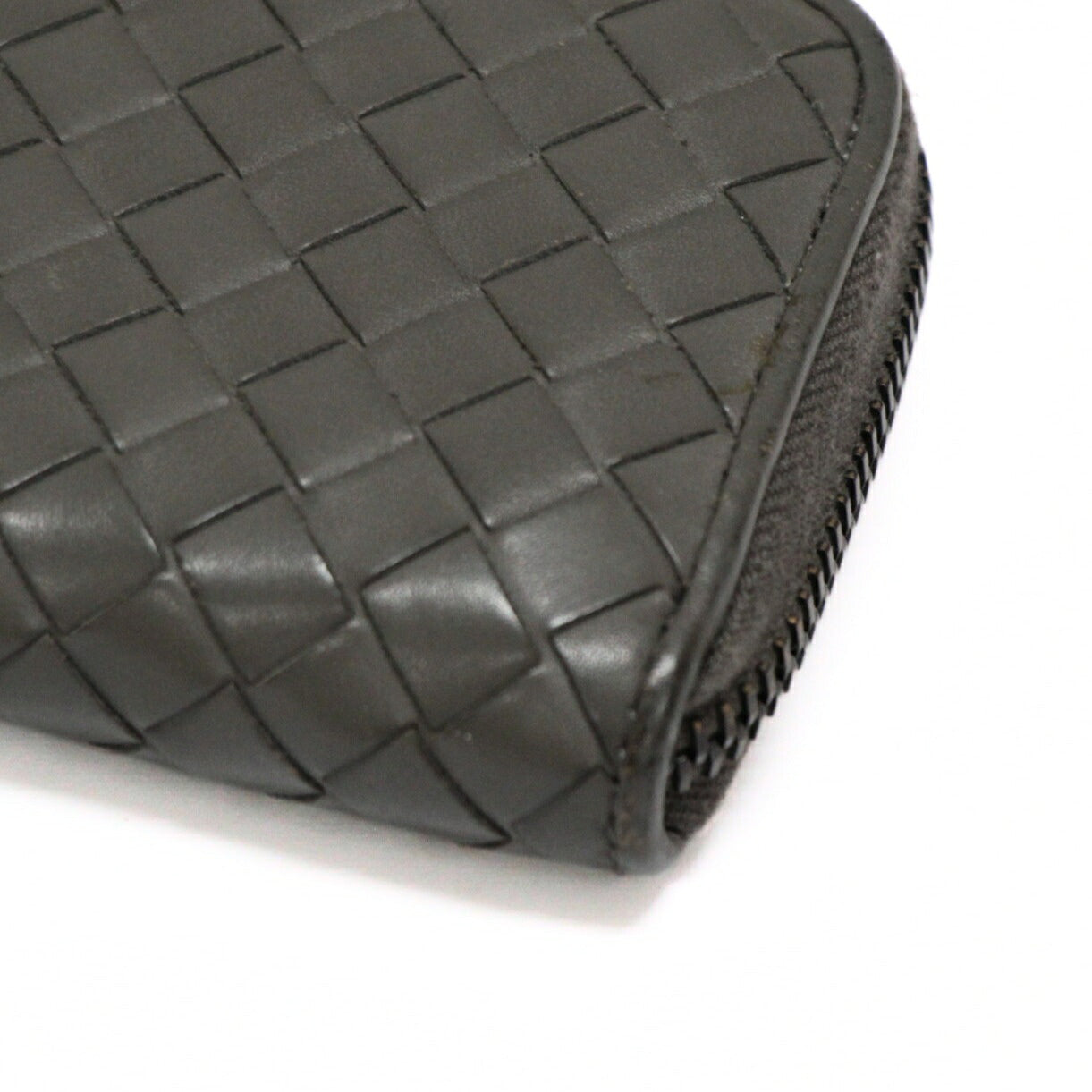 BOTTEGA VENETA Intrecciato Leather Wallet Gray Size ONE SIZE