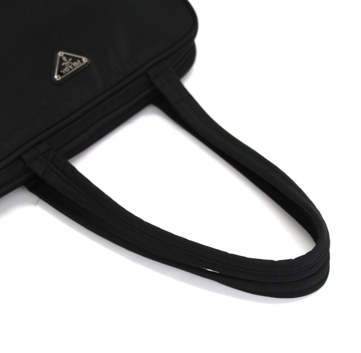 PRADA Triangle Logo Nylon Handbag Black Size ONE SIZE