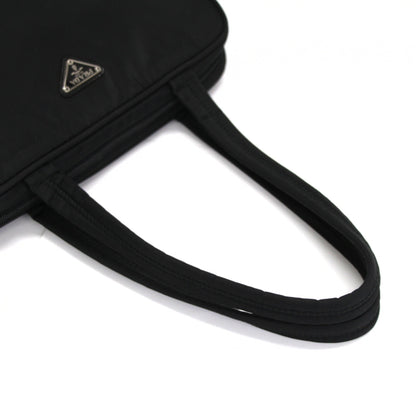 PRADA Triangle Logo Nylon Handbag Black Size ONE SIZE