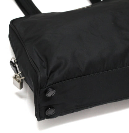 PRADA Triangle Logo Nylon Handbag Black Size ONE SIZE