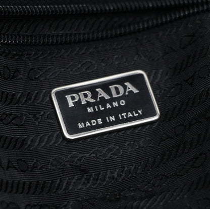 PRADA Triangle Logo Nylon Handbag Black Size ONE SIZE