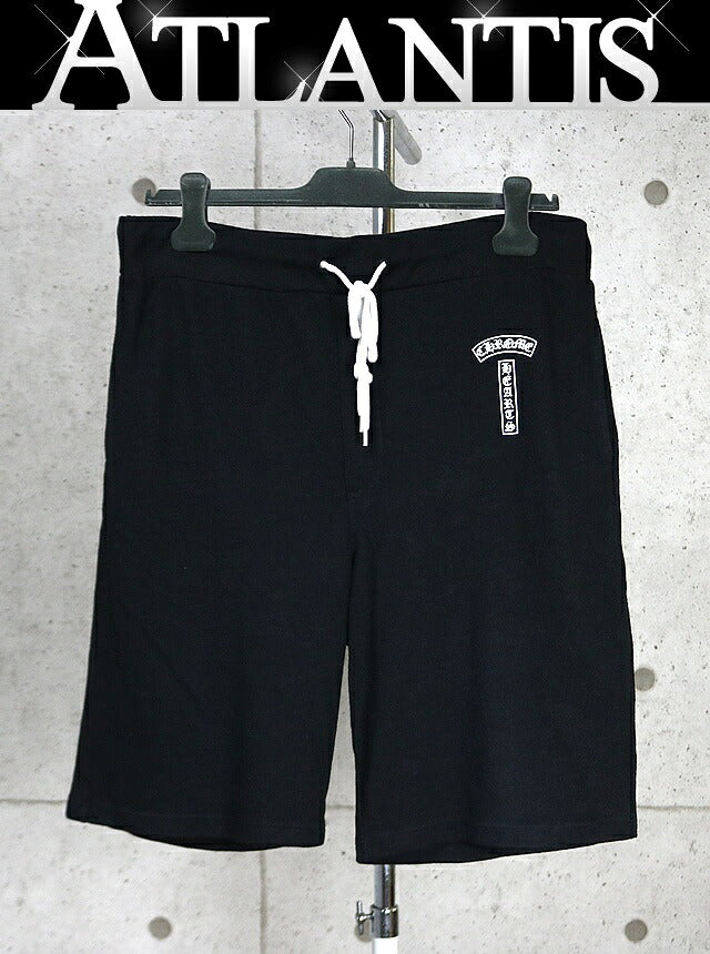 CHROME HEARTS TBAR Horseshoe Shorts Poly Cotton Black Size L