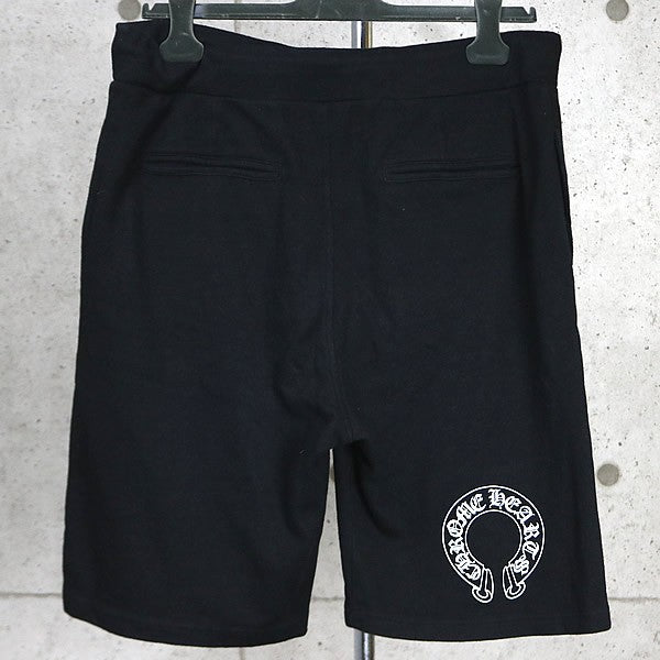 CHROME HEARTS TBAR Horseshoe Shorts Poly Cotton Black Size L