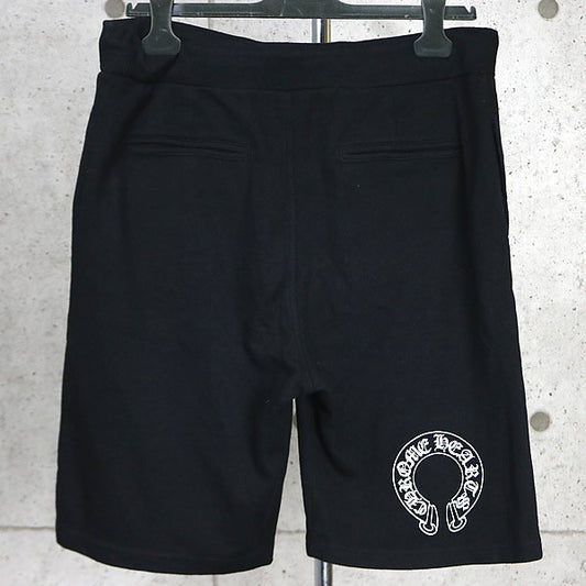 CHROME HEARTS TBAR Horseshoe Shorts Poly Cotton Black Size L