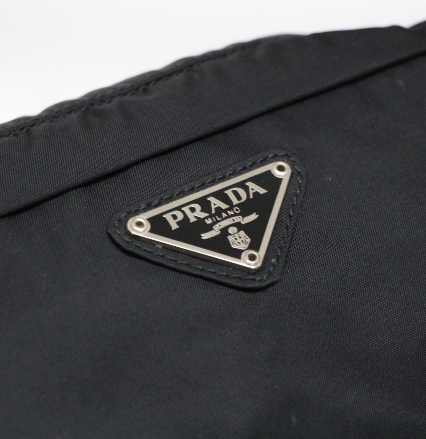 PRADA Triangle Logo Nylon Belt Bag Black Size ONE SIZE