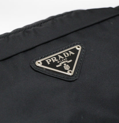 PRADA Triangle Logo Nylon Belt Bag Black Size ONE SIZE