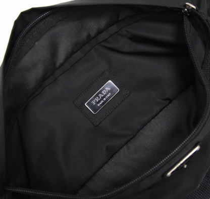 PRADA Triangle Logo Nylon Belt Bag Black Size ONE SIZE