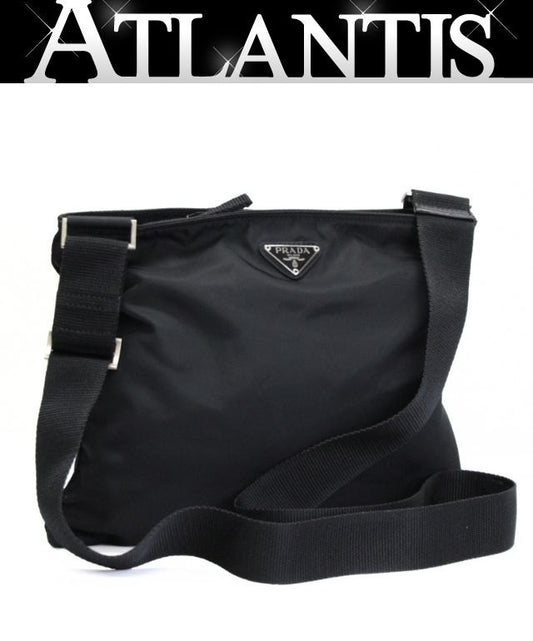 PRADA Triangle Logo Flat Nylon Bag Black Size ONE SIZE