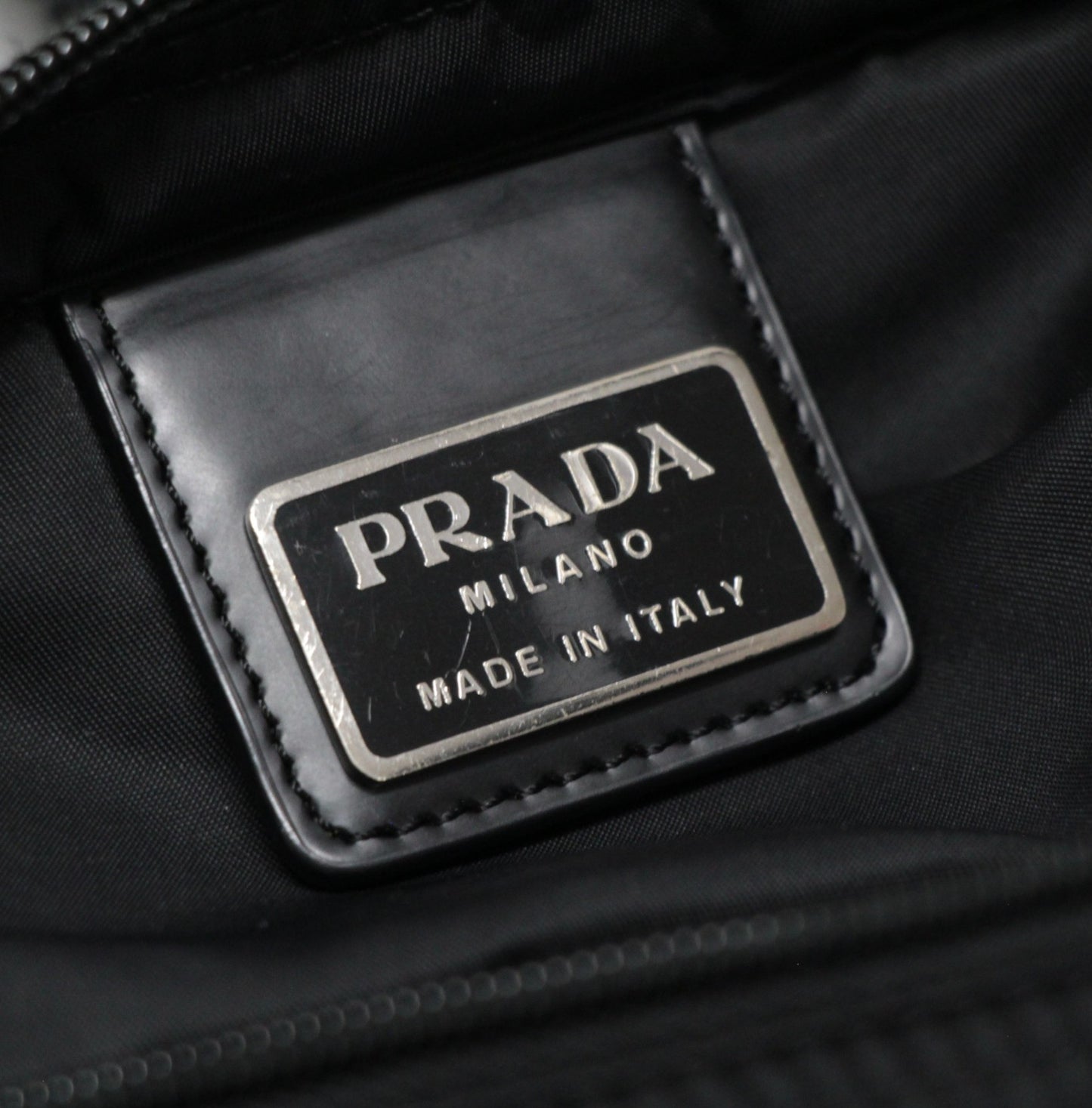 PRADA Triangle Logo Flat Nylon Bag Black Size ONE SIZE