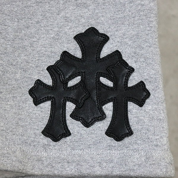 CHROME HEARTS Y NOT Cemetery Cross Patch Shorts Gray Size M