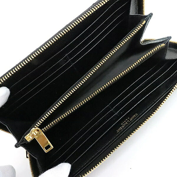 SAINT LAURENT PARIS Cassandra Wallet Black Size ONE SIZE