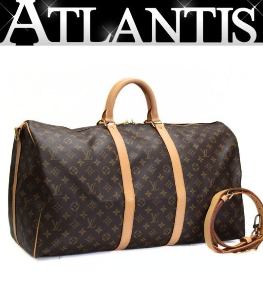 LOUIS VUITTON Monogram Keepall Bag Brown Size ONE SIZE