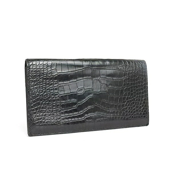 HERMES MC2 Fleming Alligator Wallet Black Size ONE SIZE