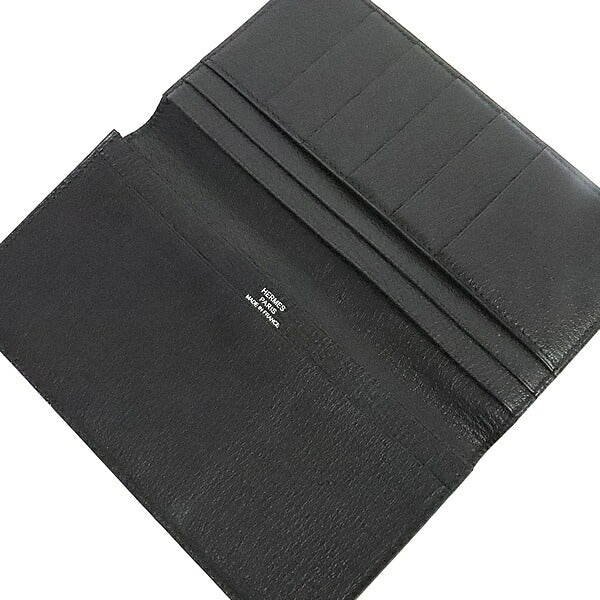 HERMES MC2 Fleming Alligator Wallet Black Size ONE SIZE