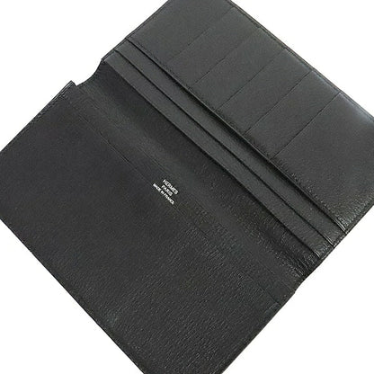 HERMES MC2 Fleming Alligator Wallet Black Size ONE SIZE