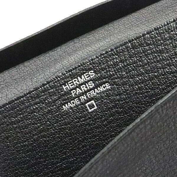 HERMES MC2 Fleming Alligator Wallet Black Size ONE SIZE