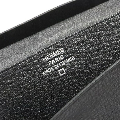 HERMES MC2 Fleming Alligator Wallet Black Size ONE SIZE