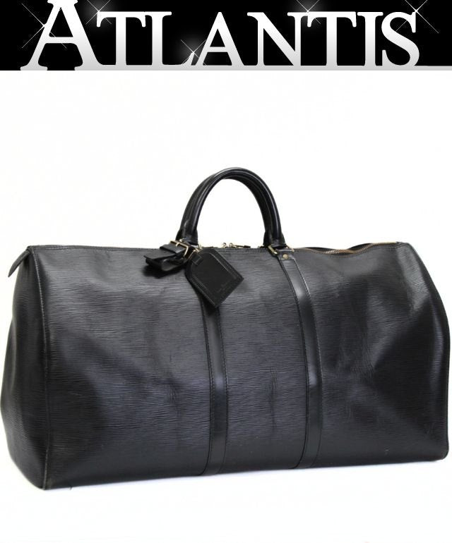 Louis Vuitton Keepall 55 Epi Leather Bag Black Size ONE SIZE