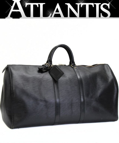 Louis Vuitton Keepall 55 Epi Leather Bag Black Size ONE SIZE
