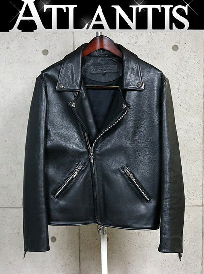 CHROME HEARTS Basic Moto Leather Jacket Black Size S