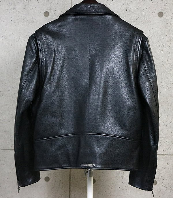 CHROME HEARTS Basic Moto Leather Jacket Black Size S