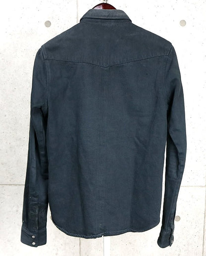 CHROME HEARTS Black Western Denim Shirt Silver Size S