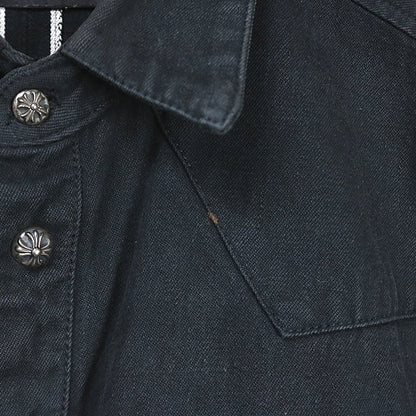 CHROME HEARTS Black Western Denim Shirt Silver Size S