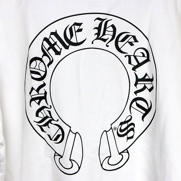 CHROME HEARTS Floral Cross Horseshoe Zip Hoodie White Size L