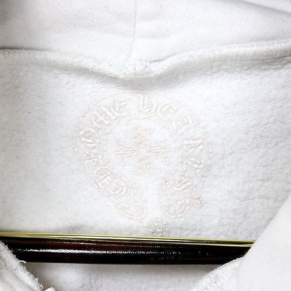 CHROME HEARTS Floral Cross Horseshoe Zip Hoodie White Size L