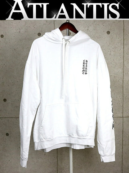 CHROME HEARTS Old English Pullover Hoodie White Size XL
