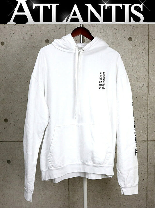 CHROME HEARTS Old English Pullover Hoodie White Size XL