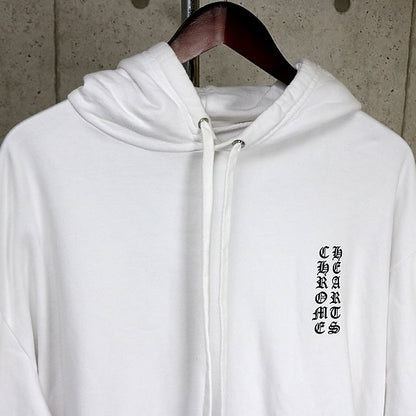 CHROME HEARTS Old English Pullover Hoodie White Size XL