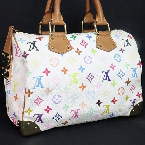 Louis Vuitton Speedy 30 Monogram Handbag White Size ONE SIZE