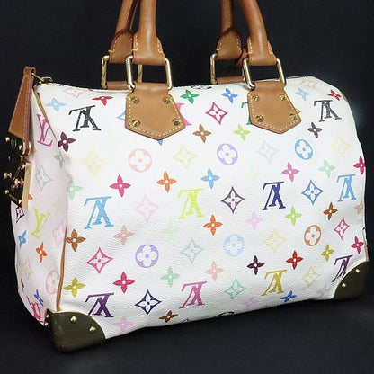 Louis Vuitton Speedy 30 Monogram Handbag White Size ONE SIZE