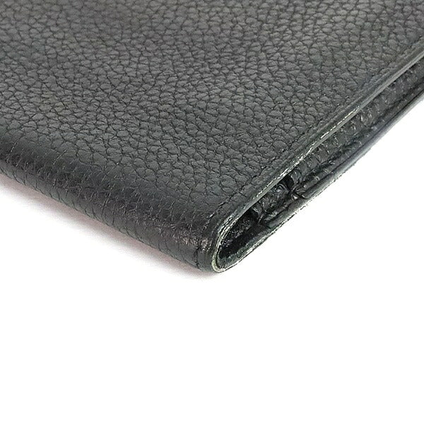 HERMES Dogon GM Togo Leather Wallet Black Size ONE SIZE