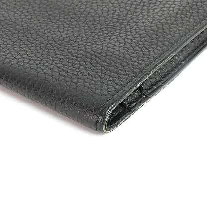 HERMES Dogon GM Togo Leather Wallet Black Size ONE SIZE