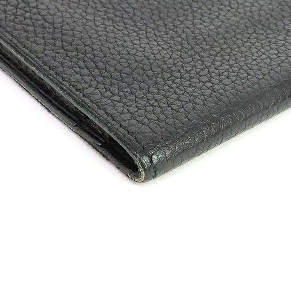 HERMES Dogon GM Togo Leather Wallet Black Size ONE SIZE