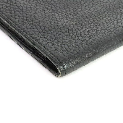 HERMES Dogon GM Togo Leather Wallet Black Size ONE SIZE