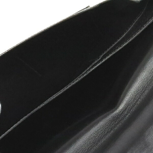 HERMES Dogon GM Togo Leather Wallet Black Size ONE SIZE