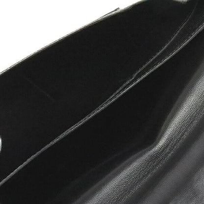 HERMES Dogon GM Togo Leather Wallet Black Size ONE SIZE
