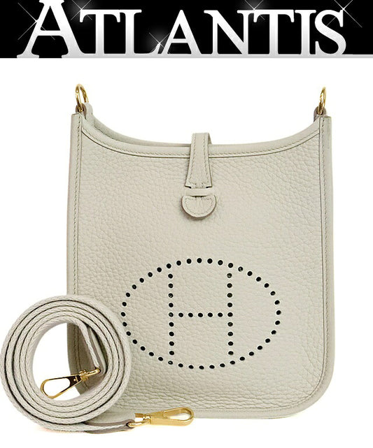 HERMES Evelyne TPM Taurillon Gris Perle Shoulder Bag Size ONE SIZE