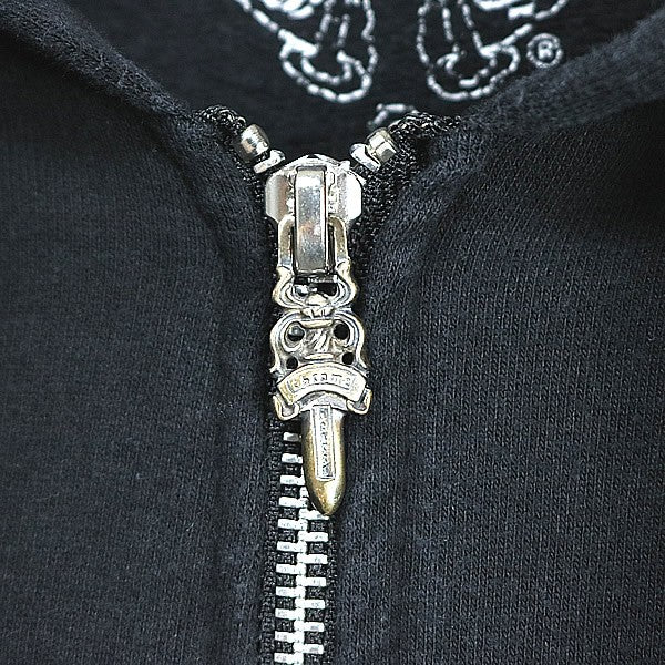 CHROME HEARTS Flare Knee Zip Hoodie Black Size S