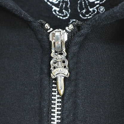 CHROME HEARTS Flare Knee Zip Hoodie Black Size S