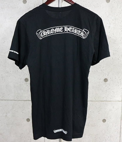 CHROME HEARTS Scroll Label Print Pocket T-Shirt Black Size M
