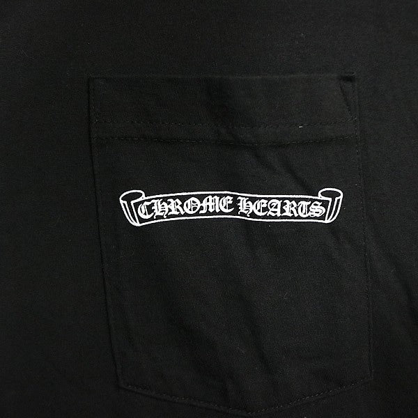 CHROME HEARTS Scroll Label Print Pocket T-Shirt Black Size M