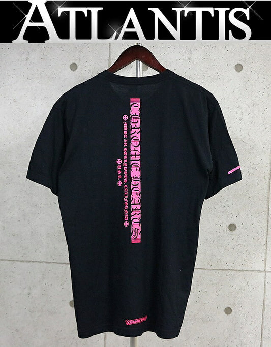 CHROME HEARTS Pink Logo Pocket T-Shirt Black/Pink Size L