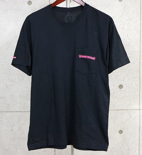 CHROME HEARTS Pink Logo Pocket T-Shirt Black/Pink Size L